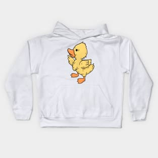 Duckling hand drawn looking to the left yellow Kids Hoodie